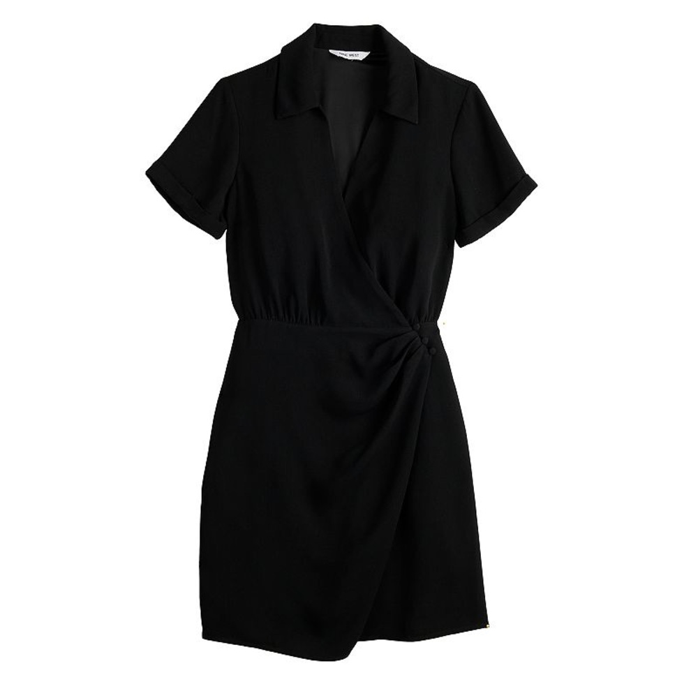XL Nine West Dress | NWT | Surplice Shirt Dress | Mineral Black | Kohl’s